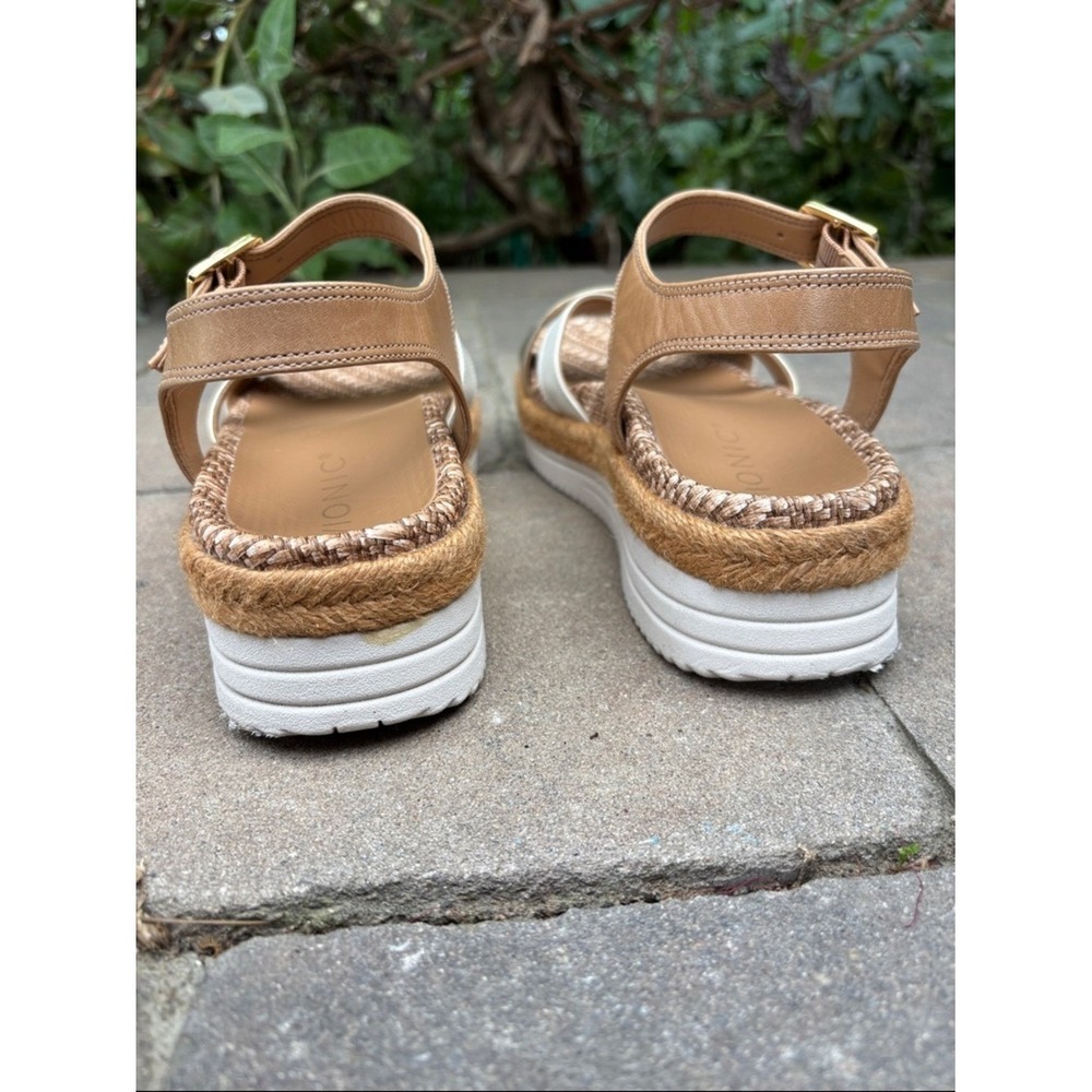 Vionic Women's Mar Wedge Sandal in Camel, Gold & Brown Leather.  EUC - Picture 14 of 16